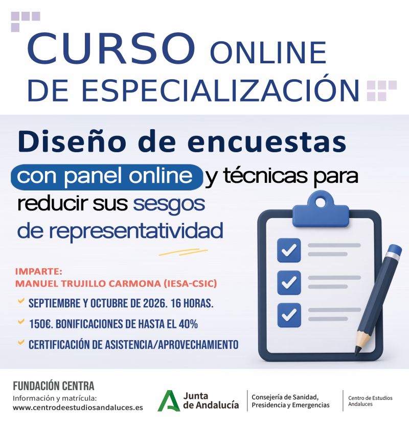 Curso «Diseño de encuestas con panel online y técnicas para reducir sus sesgos de representatividad» Fundación CENTRA